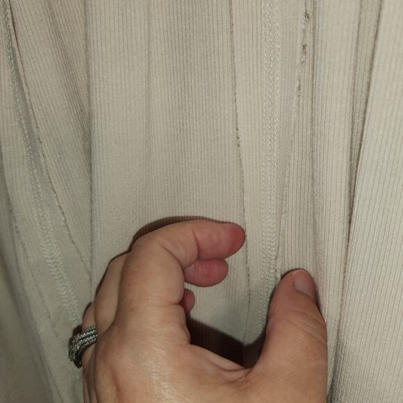 POL Knit Romper Womens S Beige Lace Stretch Pockets Boho Neutral Comfy Beachy - Picture 10 of 12